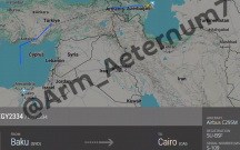 Misir təyyarəsi Ermənistandan keçməklə Azərbaycana gəlib