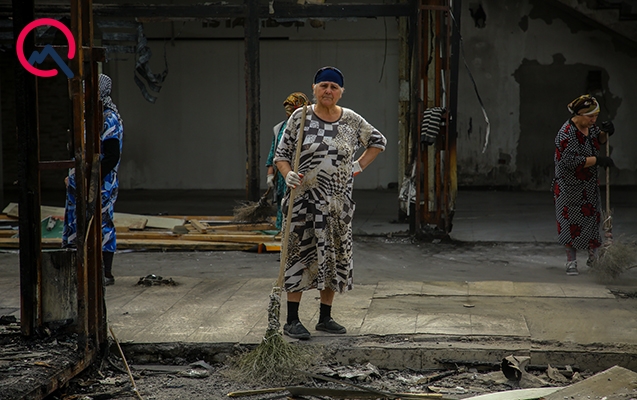 Yanğından sonra “Binə”nin bir hissəsi sökülür