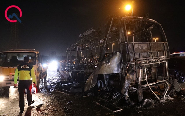 Aeroport yolunda avtobus partladı