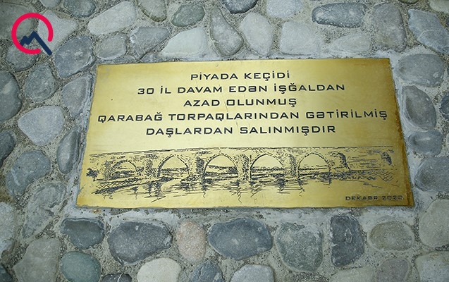 Qarabağdan gətirilmiş daşlarla Bakıda keçid salındı