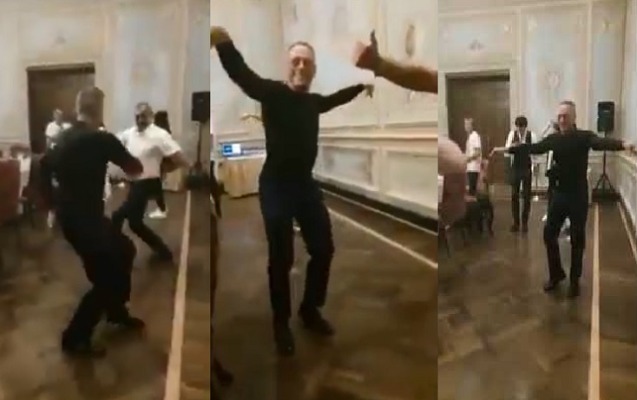 Van Damm azərbaycanlı qudası ilə ləzginka oynadı