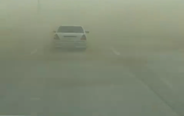 Sürücülər Bakıya girişdə toz-dumanla qarşılaşdı