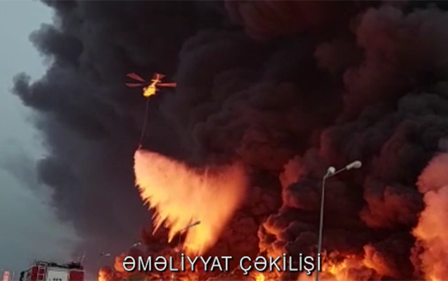 Yanğının söndürülməsinin yeni görüntüləri