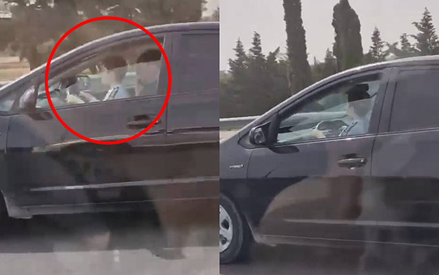 Aeroport yolunda qucağında uşaqla maşın sürdü