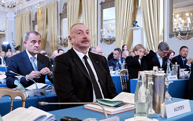 Prezidentin İtaliyadakı forumdan görüntüləri