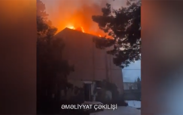 Pirallahıda güclü yanğın olub