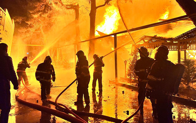 Xırdalandakı “Faxralı”da güclü yanğın