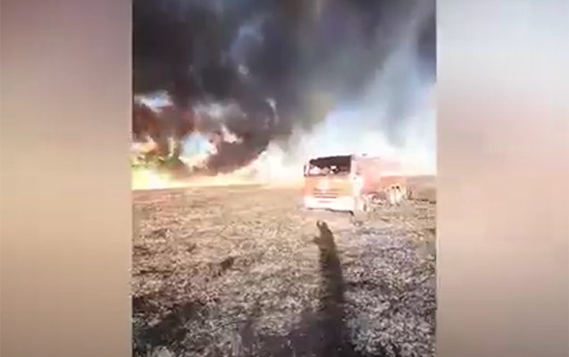 Ucarda açıq ərazidə yanğın olub