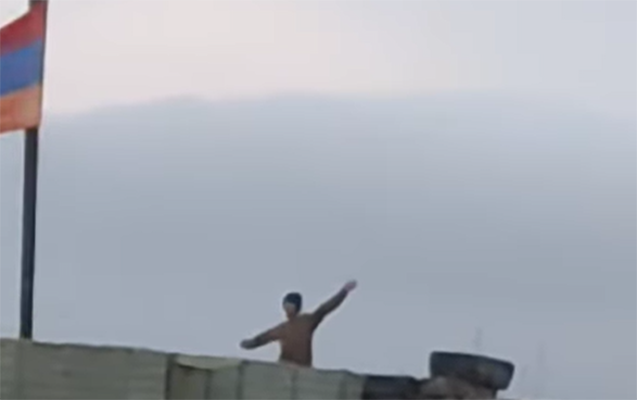 Erməni əsgərin sərhəddəki təxribatının görüntüləri yayıldı