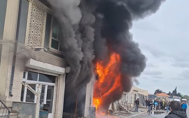 Zabratda obyekt yandı