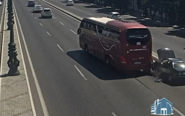 Nasaz avtomobil prospektdə qəzaya səbəb oldu
