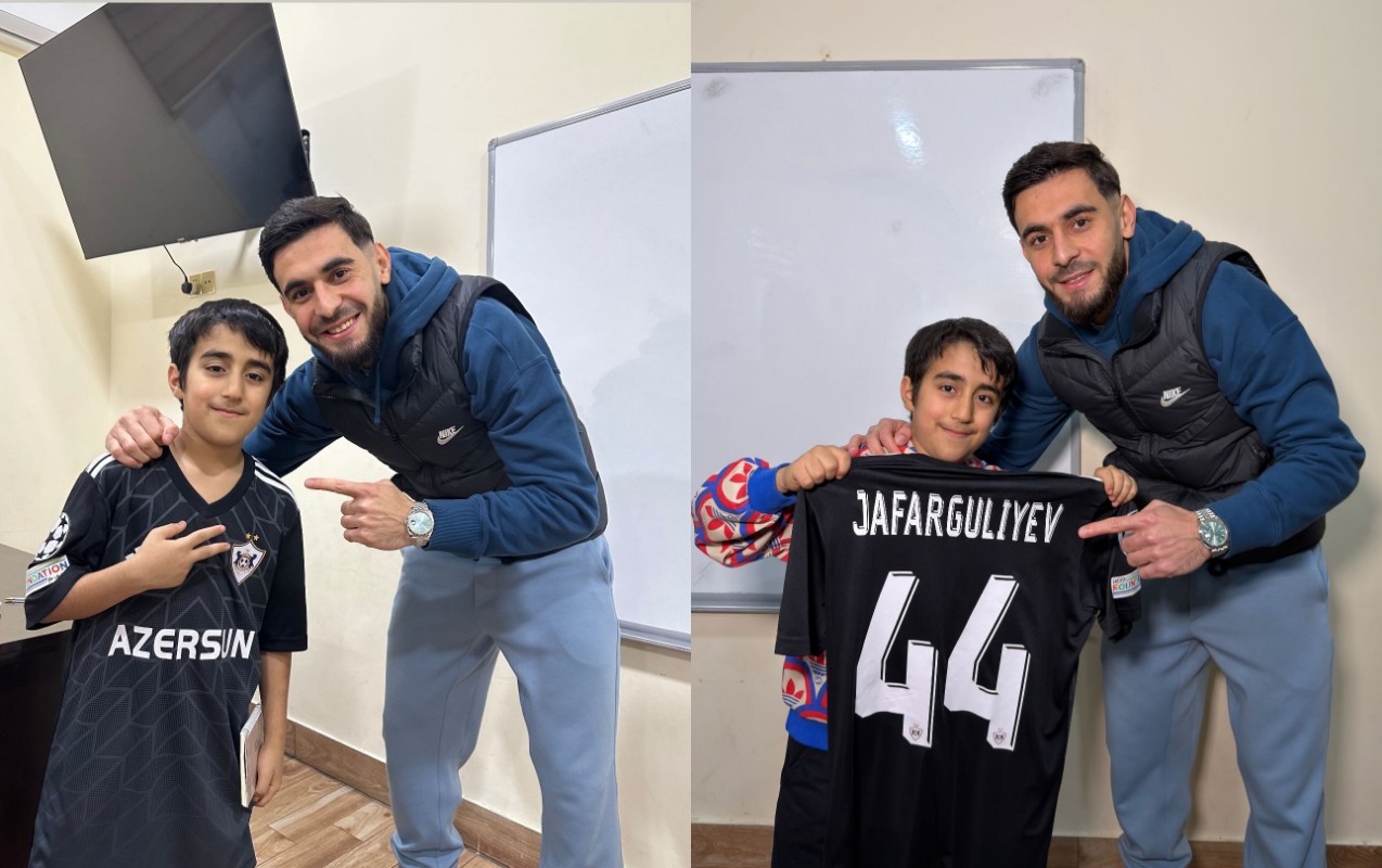 Elvin Cəfərquliyev balaca Əkbərlə görüşdü