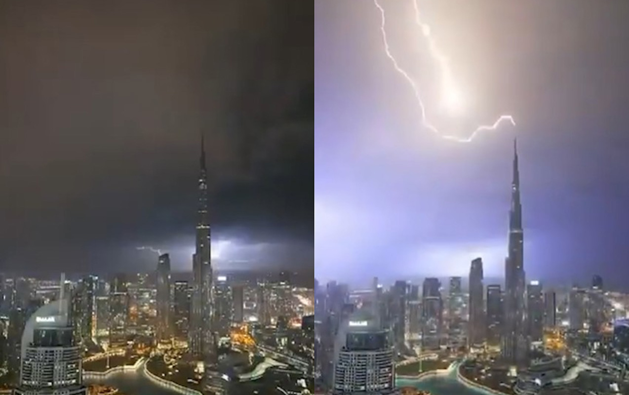 “Bürc Xəlifə”yə ildırım düşdü