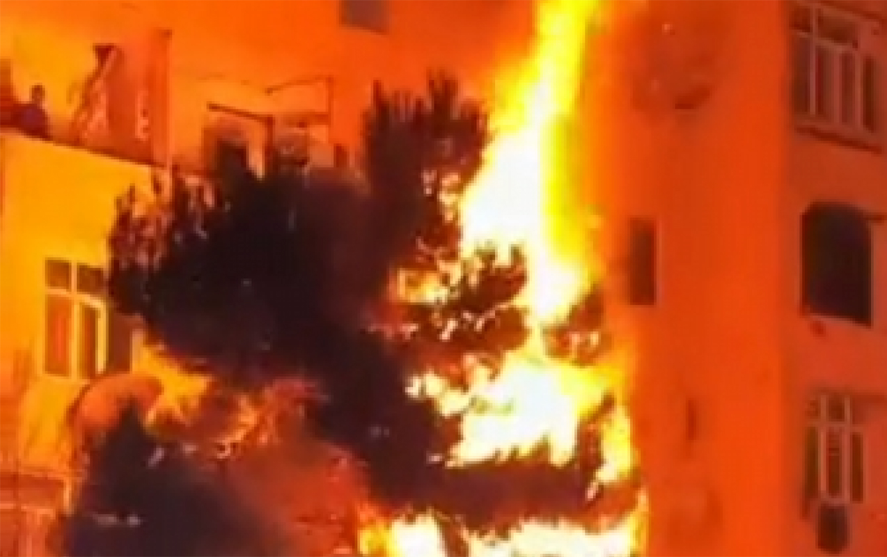 Gecə Sumqayıtda daha bir yanğın olub