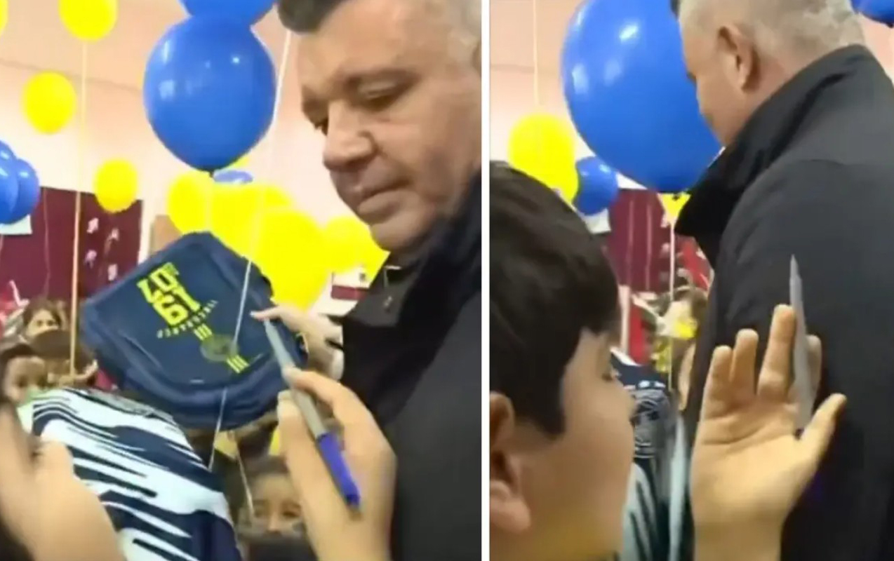 Forma yerinə uşağın alnına imza atdı